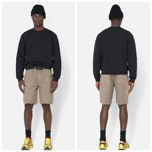 JOHN ELLIOTT Black Crewneck Sweatshirt Size 0 XS Minimalist‎ Cotton Pullover